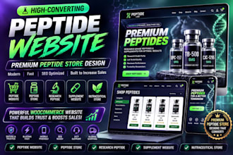 build peptide wocommerce website, peptide website, supplement website, peptide