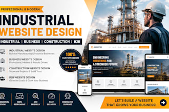 design industrial business website construction website and b2b website with wix