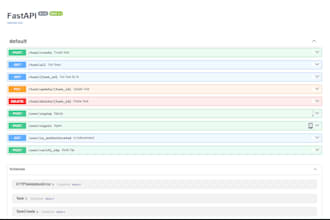 develop a fastapi backend and rest API for your application