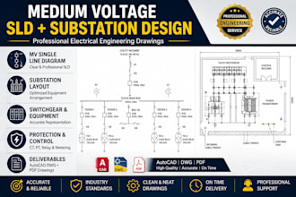 design a medium voltage single line diagram and mv substation layout