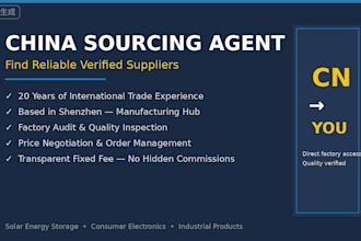 be your china sourcing agent for b2b factory sourcing and qc