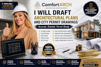 draft architectural plans and city permit drawing adus