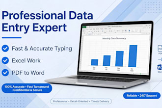 do data entry, typing, excel work and copy paste accurately