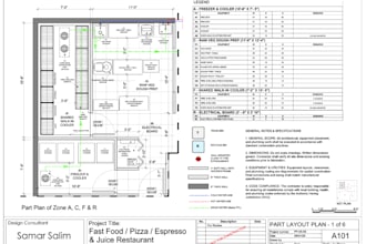 design and draft commercial kitchen layouts for permit preparation