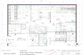 design and draft commercial kitchen layouts for permit preparation