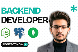 be your node js developer and backend developer