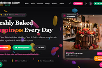 design modern bakery  and cake shop website