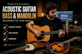 record acoustic guitar, bass and mandolin for your music
