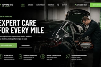 design wix ev repair website squarespace electric vehicle repair shop website