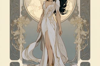 create illustrations in art nouveau style