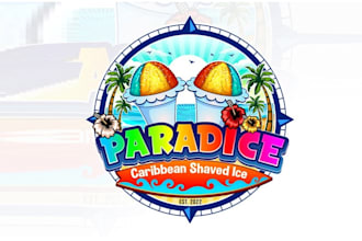 make attractive and refreshing logo for shaved ice trailer