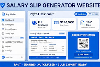 build professional salary slip generator website with qr code payroll system
