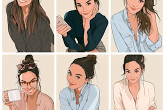 draw watercolor or digital illustration for commercial use