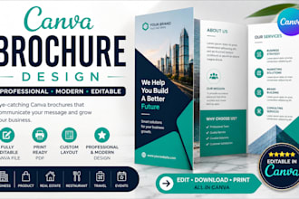 create professional canva brochure for business or brand