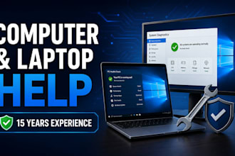 diagnose and fix your computer or laptop problems using my years of IT experiece