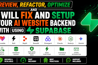fix and setup your ai website backend with supabase
