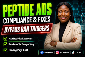 fix peptide ads issues, compliant peptide ads on facebook instagram and tiktok
