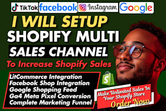 setup shopify facebook instagram tiktok google sales channels product sync