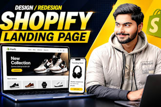 do eye catching shopify landing page, shopify store design that increases sales