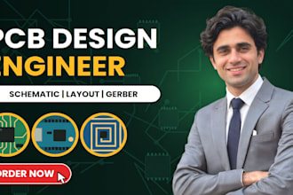 design pcb circuit, pcb design, pcb schematic, fabrication gerber and bom