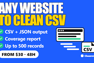 scrape any public website into a clean csv or json dataset