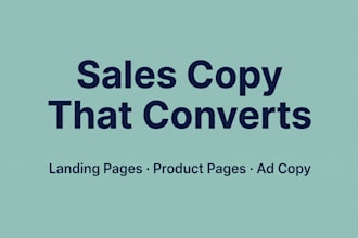 write high converting sales copy for your landing page or ads