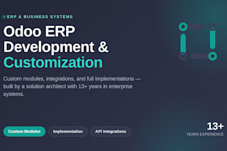 be your odoo developer for custom modules, apps and erp workflows