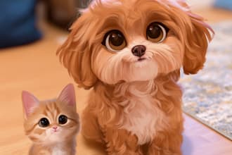 pet portrait into cute disney style