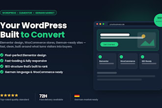 german wordpress website design, elementor development, ecommerce store