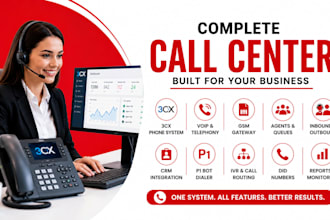 build a complete call center with 3cx CRM voip GSM gateway p1 bot