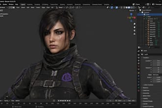 model realistic 3d character and also 3d rigging