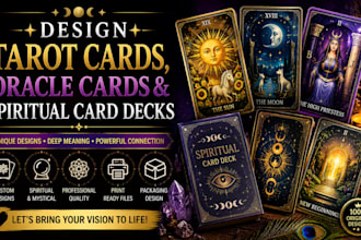 design tarot cards, oracle cards and spiritual card decks