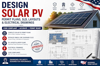 design solar pv permit plans, sld, layouts and electrical drawings
