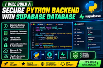 build a secure python backend with supabase database