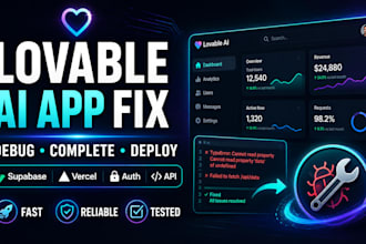 fix debug and complete your lovable ai web app