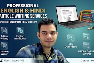 write engaging articles in english and hindi