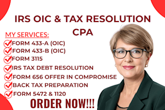 cpa prepare irs oic forms 656, 433a or 433 b accounting form 3115