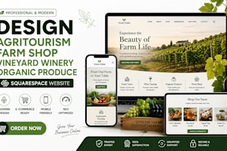 design agritourism farm shop vineyard winery organic produce squarespace website