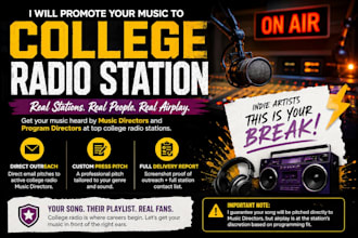 promote your song to college radio stations and music directors