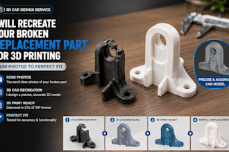 recreate your broken replacement part for 3d printing from photos