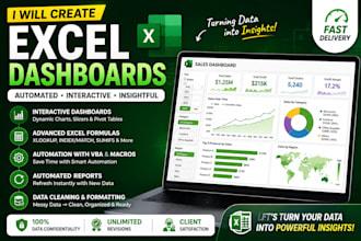 design interactive excel dashboards and automated reports