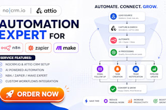 automate nocrm io attio CRM with ai, n8n, zapier, make and custom workflows