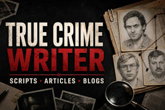 write engaging true crime scripts, articles and blog posts