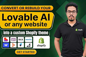 convert or rebuild your lovable ai or any website into a custom shopify store