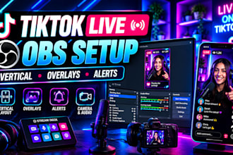 setup obs studio for tiktok live streaming with overlays