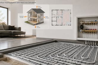 design underfloor heating system with heat loss calculation