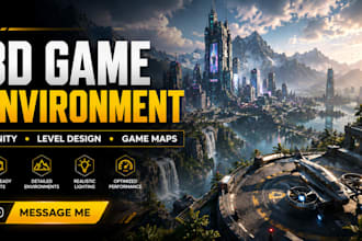 create 3d game environment, unity 3d level design and game map