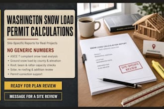 calculate washington snow load, roof load and structural loads for permits