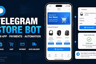 build a telegram mini app, shop bot and web app with payment integration