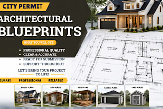 city permit architectural blueprints for house plans, adus, decks, garages sheds